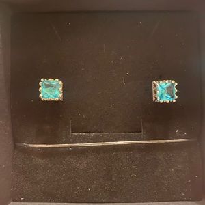 Simulated Aquamarine Earrings